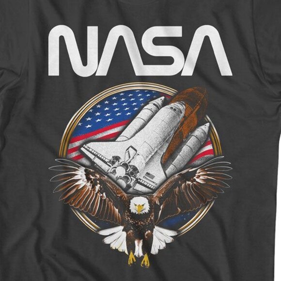 NASA Eagle Shuttle Smoke T Shirt Retro Space Program Graphic Fan Gift Vintage 81 - Picture 2 of 5